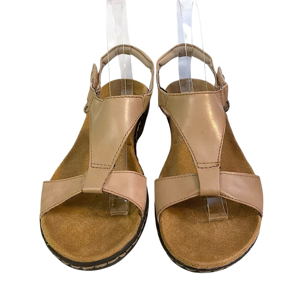 Clarks Collection Nude Leather Slingback Comfort Support Sandal Women's SZ 7.5N